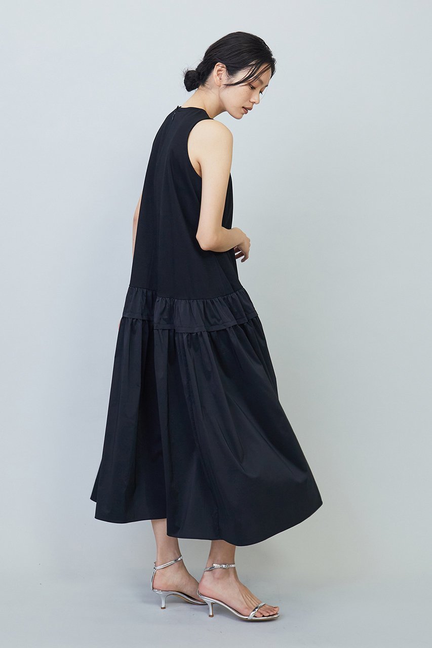 【プルミエ アロンディスモン/1er Arrondissement】のコットンポンチ×タフタワンピース 人気、トレンドファッション・服の通販 founy(ファニー) 　ファッション　Fashion　レディースファッション　Fashion for Women　ワンピース　Dresses　チュニック　Tunic Tops & Dresses　おすすめ　Recommended / Our Picks　アメリカン　American Style　シンプル　Simple, Minimal　スリーブ　Sleeve, Long Sleeve / Short Sleeve　タフタ　Taffeta, Structured Fabric　チュニック　Tunic, Long Top　ドッキング　Docking, Mixed Material　フレア　Flare, Flared　ロング　Long, Long-Length　other-8|ID: prp329100004888880 ipo3291000000036514648