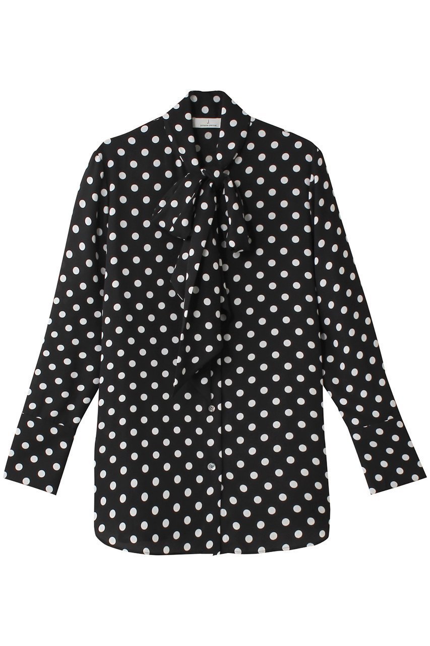 【ジェイドット/j.】の二重織りドットボウタイブラウス 人気、トレンドファッション・服の通販 founy(ファニー) 　ファッション　Fashion　レディースファッション　Fashion for Women　トップス・カットソー　Cut & Sew Tops　シャツ・ブラウス・オフィスカジュアル　Elegant Blouses & Button-Ups　おすすめ　Recommended / Our Picks　とろみ　Fluid, Flowy Fabric　シンプル　Simple, Minimal　スウェット / スエット　Sweatshirt, Sweatwear　スリーブ　Sleeve, Long Sleeve / Short Sleeve　ファブリック　Fabric, Textile　ロング　Long, Long-Length　エレガント 上品　Elegant　 other-1|ID: prp329100004888884 ipo3291000000036514859