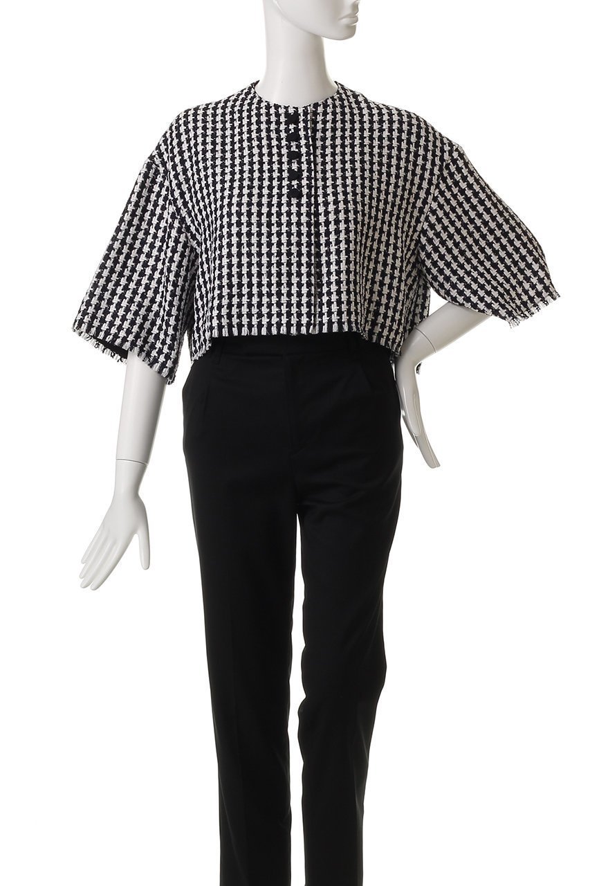 【オブリオ/AUBRIOT】のハウンドトゥース クロップドジャケット 人気、トレンドファッション・服の通販 founy(ファニー) 　ファッション　Fashion　レディースファッション　Fashion for Women　アウター　Coat / Outerwear Collection　レディースジャケット・軽アウター　Jackets　イタリア　Italy　クラシック　Classic, Timeless Style　シンプル　Simple, Minimal　ジャケット　Jacket, Outerwear　ツイード／ツィード　Choker, Choker Necklace　ハウンドトゥース　Houndstooth, Dogtooth Check　リラックス　Relax, Relaxed Fit　other-2|ID: prp329100004888895 ipo3291000000036550021