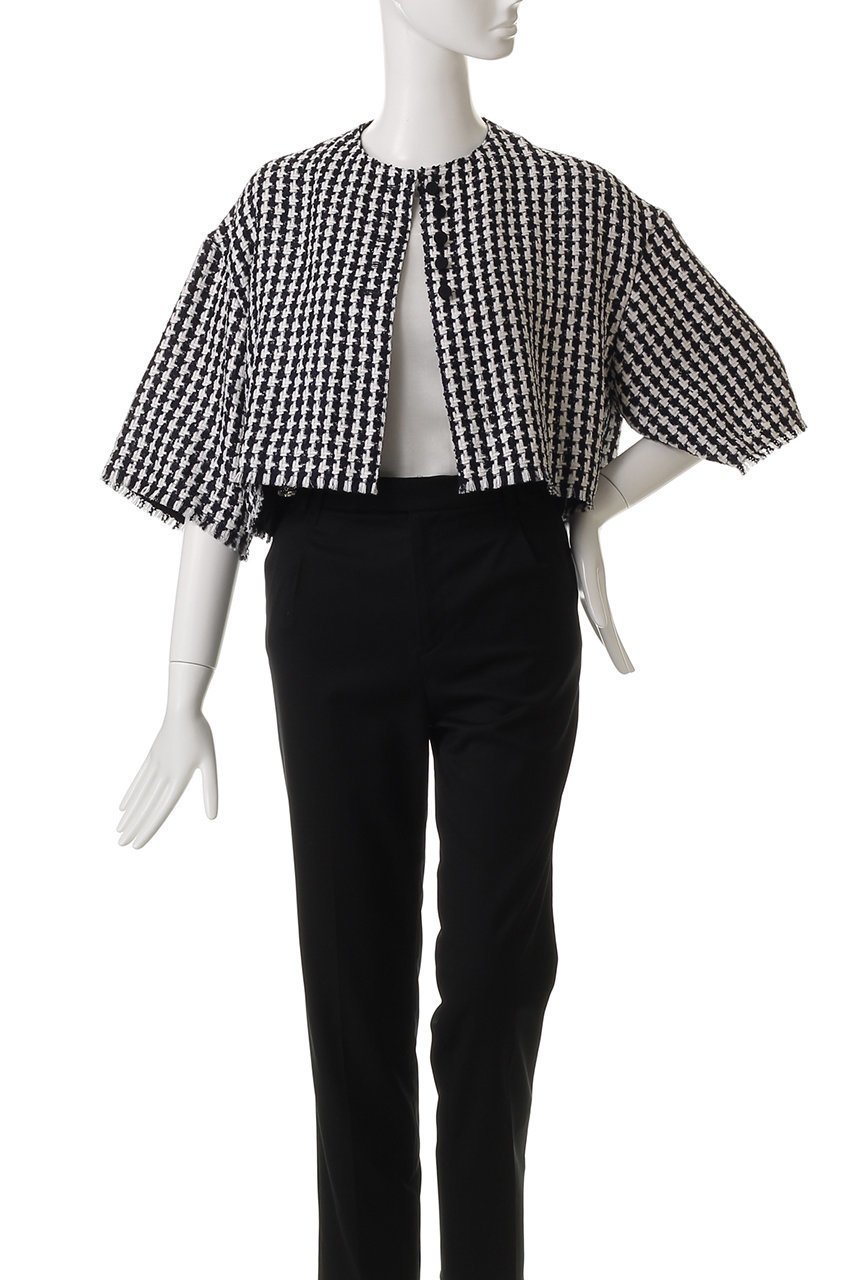 【オブリオ/AUBRIOT】のハウンドトゥース クロップドジャケット 人気、トレンドファッション・服の通販 founy(ファニー) 　ファッション　Fashion　レディースファッション　Fashion for Women　アウター　Coat / Outerwear Collection　レディースジャケット・軽アウター　Jackets　イタリア　Italy　クラシック　Classic, Timeless Style　シンプル　Simple, Minimal　ジャケット　Jacket, Outerwear　ツイード／ツィード　Choker, Choker Necklace　ハウンドトゥース　Houndstooth, Dogtooth Check　リラックス　Relax, Relaxed Fit　other-7|ID: prp329100004888895 ipo3291000000036550026