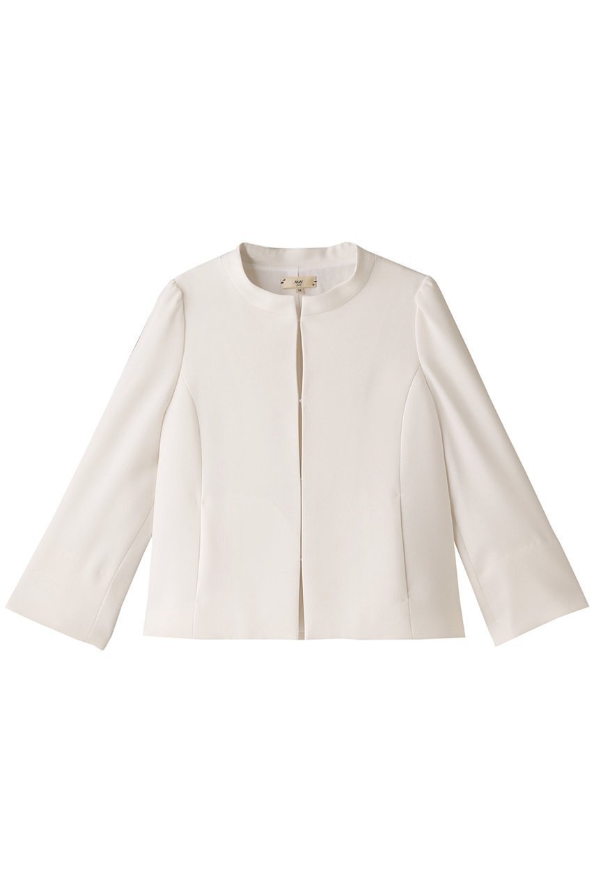 【エムダブリュー/MW】のトリアセテート Aライン ジャケット インテリア・キッズ・メンズ・レディースファッション・服の通販 founy(ファニー) 　ファッション　Fashion　レディースファッション　Fashion for Women　アウター　Coat / Outerwear Collection　レディースジャケット・軽アウター　Jackets　ショート　Short, Short Length　ジャケット　Jacket, Outerwear　スタンド　Stand Collar, Upright Stand　ストレッチ　Stretch, Stretchy Fabric　スリット　Slit, Slit Detail　パール　Pearl, Pearl Accent　フレア　Flare, Flared　エレガント 上品　Elegant　ビジネス 仕事 通勤　Business / Work / Commuting　ホワイト|ID: prp329100004888896 ipo3291000000036515374