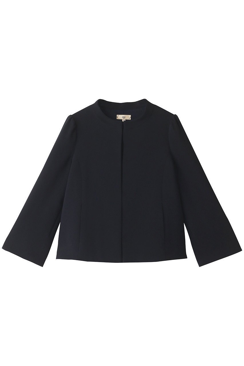 【エムダブリュー/MW】のトリアセテート Aライン ジャケット インテリア・キッズ・メンズ・レディースファッション・服の通販 founy(ファウニー) 　ファッション　Fashion　レディースファッション　Fashion for Women　アウター　Coat / Outerwear Collection　レディースジャケット・軽アウター　Jackets　ショート　Short, Short Length　ジャケット　Jacket, Outerwear　スタンド　Stand Collar, Upright Stand　ストレッチ　Stretch, Stretchy Fabric　スリット　Slit, Slit Detail　パール　Pearl, Pearl Accent　フレア　Flare, Flared　エレガント 上品　Elegant　ビジネス 仕事 通勤　Business / Work / Commuting　ダークネイビー|ID: prp329100004888896 ipo3291000000036796698
