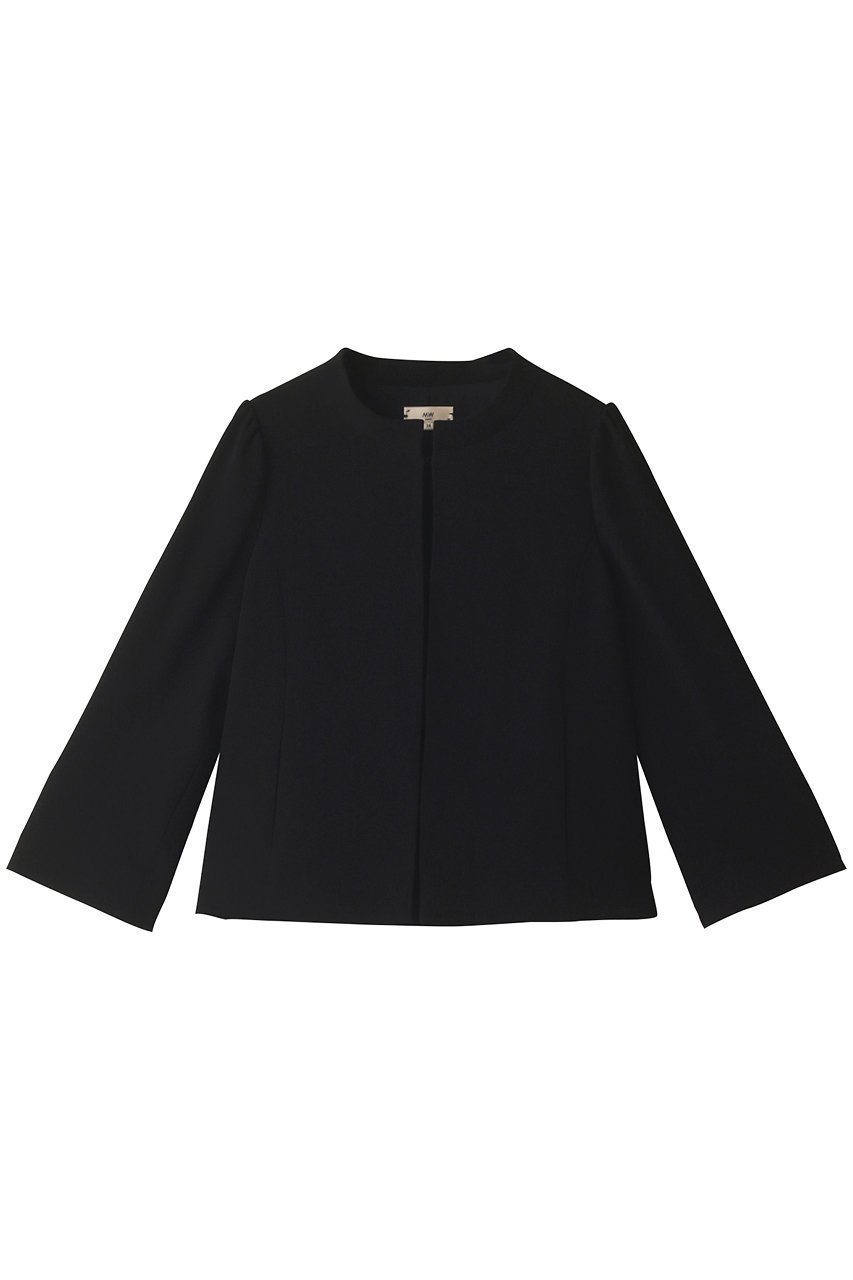 【エムダブリュー/MW】のトリアセテート Aライン ジャケット インテリア・キッズ・メンズ・レディースファッション・服の通販 founy(ファウニー) 　ファッション　Fashion　レディースファッション　Fashion for Women　アウター　Coat / Outerwear Collection　レディースジャケット・軽アウター　Jackets　ショート　Short, Short Length　ジャケット　Jacket, Outerwear　スタンド　Stand Collar, Upright Stand　ストレッチ　Stretch, Stretchy Fabric　スリット　Slit, Slit Detail　パール　Pearl, Pearl Accent　フレア　Flare, Flared　エレガント 上品　Elegant　ビジネス 仕事 通勤　Business / Work / Commuting　ブラック|ID: prp329100004888896 ipo3291000000036796699