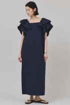 【カレンソロジー/Curensology】のコットンリネンフリルスリーブワンピース ダークブルー|ID: prp329100004888944 ipo3291000000036517248