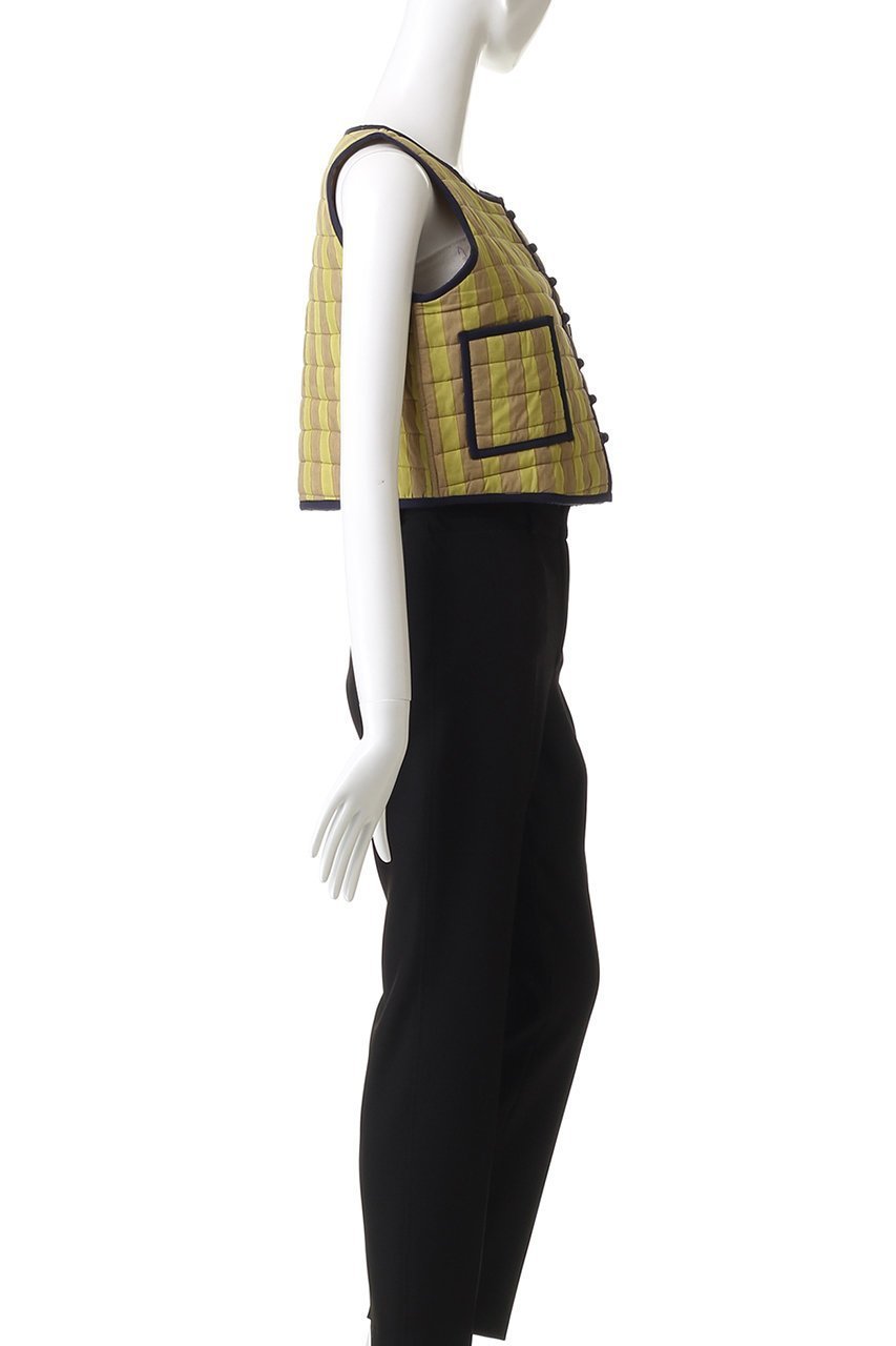 【エスゼット ブロックプリント/SZ Blockprints】のQUILTED VEST DOUBLE THICK STRIPE キルティングベスト 人気、トレンドファッション・服の通販 founy(ファニー) 　ファッション　Fashion　レディースファッション　Fashion for Women　アウター　Coat / Outerwear Collection　レディースジャケット・軽アウター　Jackets　キルティング　Quilted, Quilting　クロップド　Cropped, Short Length　コンパクト　Compact, Small Size　シンプル　Simple, Minimal　ジャケット　Jacket, Outerwear　ストライプ　Stripe, Striped Pattern　パイピング　Piping, Trim Design　ベスト　Vest, Waistcoat　無地　Plain, Solid Color　other-3|ID: prp329100004888948 ipo3291000000036517554
