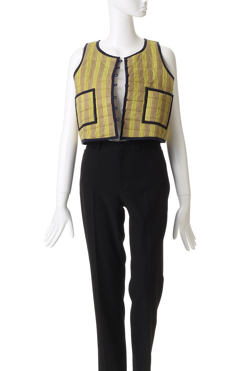 【エスゼット ブロックプリント/SZ Blockprints】のQUILTED VEST DOUBLE THICK STRIPE キルティングベスト 人気、トレンドファッション・服の通販 founy(ファニー) 　ファッション　Fashion　レディースファッション　Fashion for Women　アウター　Coat / Outerwear Collection　レディースジャケット・軽アウター　Jackets　キルティング　Quilted, Quilting　クロップド　Cropped, Short Length　コンパクト　Compact, Small Size　シンプル　Simple, Minimal　ジャケット　Jacket, Outerwear　ストライプ　Stripe, Striped Pattern　パイピング　Piping, Trim Design　ベスト　Vest, Waistcoat　無地　Plain, Solid Color　other-7|ID: prp329100004888948 ipo3291000000036517558
