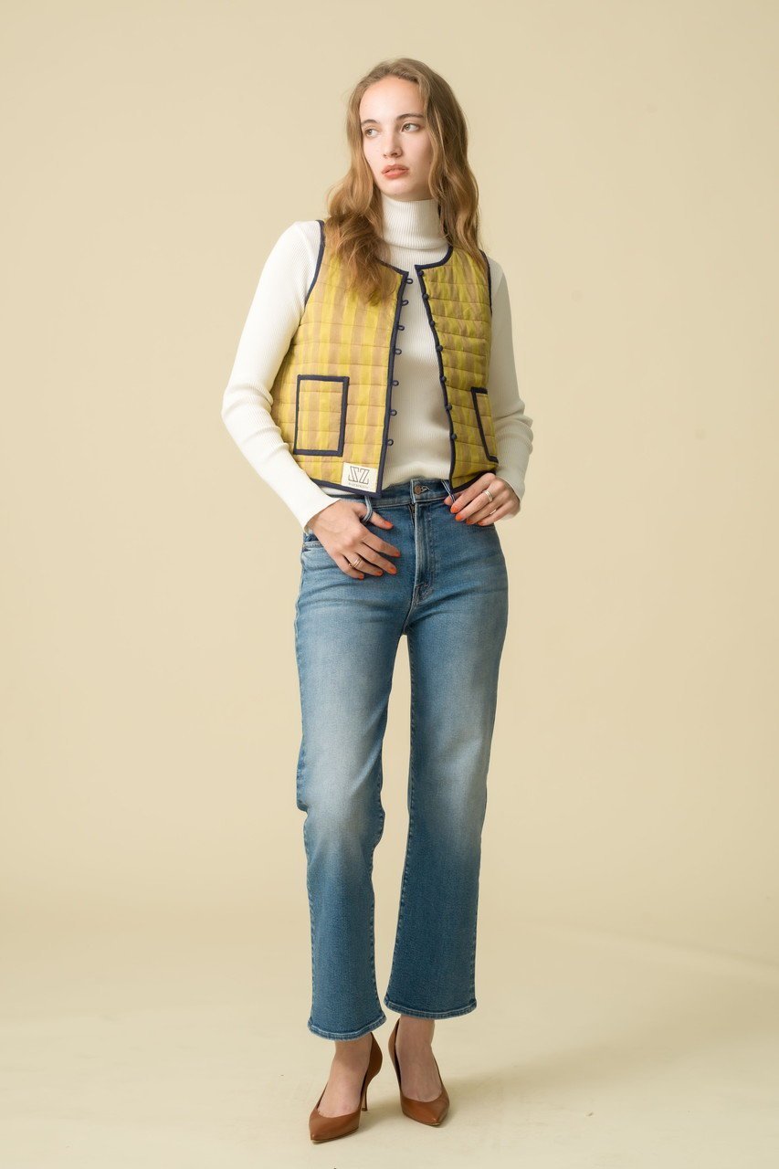 【エスゼット ブロックプリント/SZ Blockprints】のQUILTED VEST DOUBLE THICK STRIPE キルティングベスト 人気、トレンドファッション・服の通販 founy(ファニー) 　ファッション　Fashion　レディースファッション　Fashion for Women　アウター　Coat / Outerwear Collection　レディースジャケット・軽アウター　Jackets　キルティング　Quilted, Quilting　クロップド　Cropped, Short Length　コンパクト　Compact, Small Size　シンプル　Simple, Minimal　ジャケット　Jacket, Outerwear　ストライプ　Stripe, Striped Pattern　パイピング　Piping, Trim Design　ベスト　Vest, Waistcoat　無地　Plain, Solid Color　other-8|ID: prp329100004888948 ipo3291000000036517559