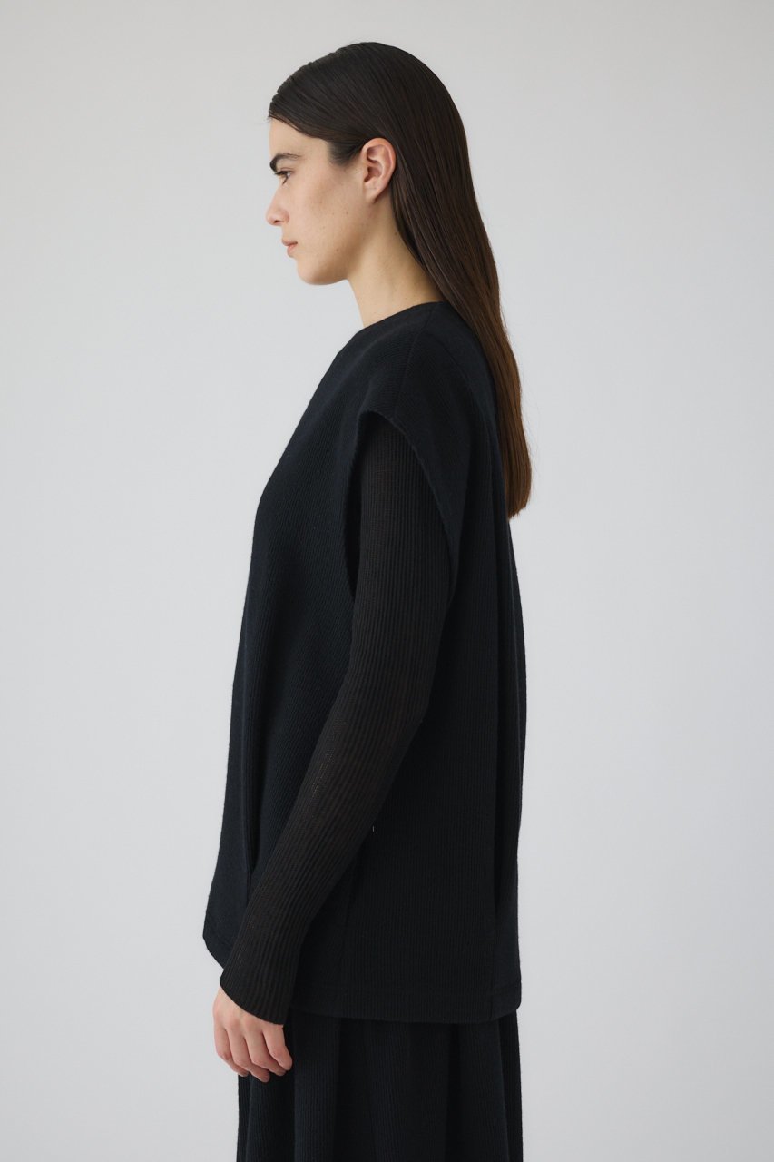 【リムアーク/RIM.ARK】のFront hole vest like tops/トップス 人気、トレンドファッション・服の通販 founy(ファニー) 　ファッション　Fashion　レディースファッション　Fashion for Women　アウター　Coat / Outerwear Collection　レディースジャケット・軽アウター　Jackets　インナー　Innerwear　ジャケット　Jacket, Outerwear　セットアップ　Set-Up, Coordinated Outfit　タートルネック　Turtleneck, High Neck　フォルム　Silhouette, Form　ベスト　Vest, Waistcoat　ロング　Long, Long-Length　other-7|ID: prp329100004888972 ipo3291000000036518660