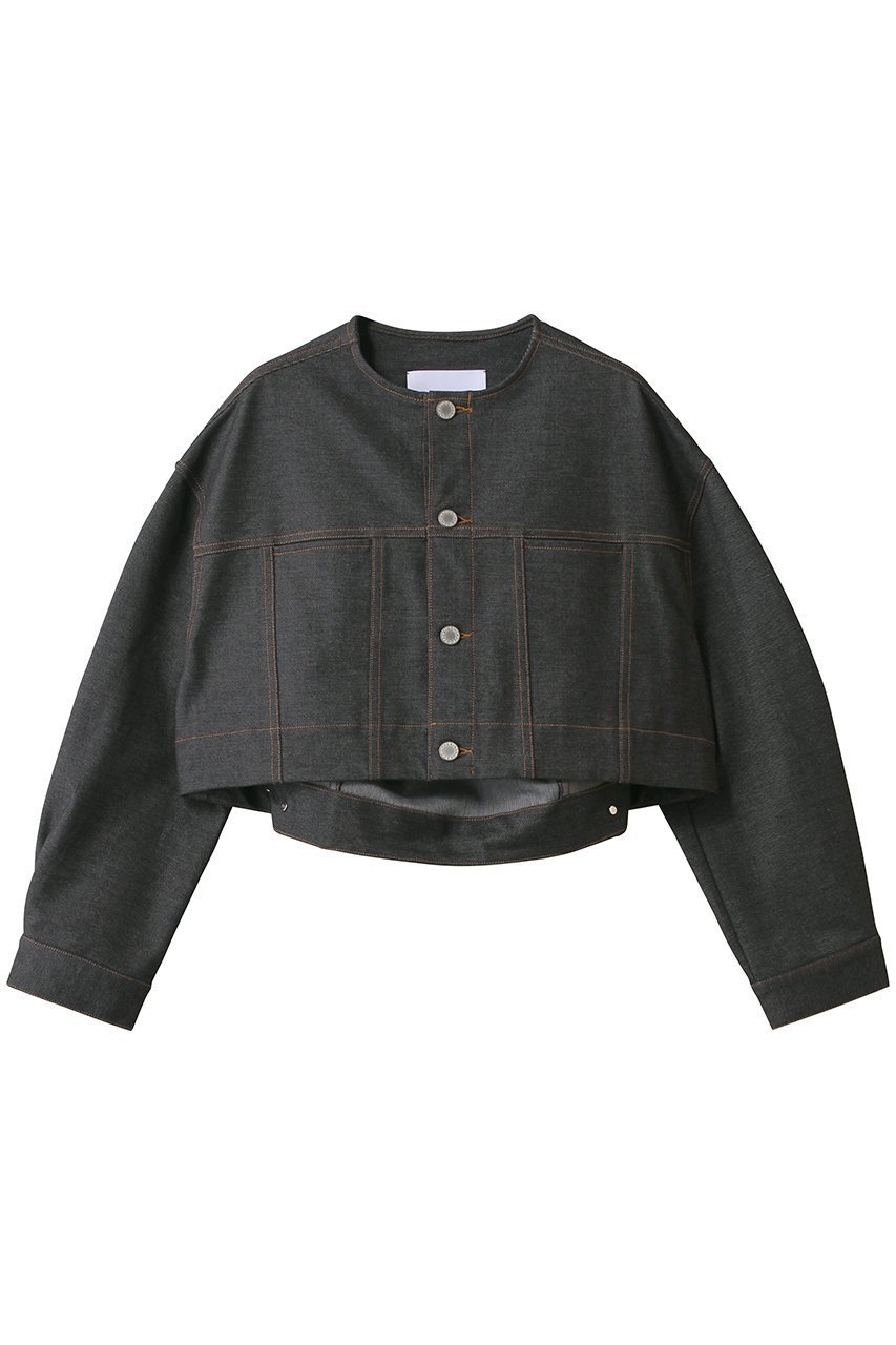 【コグ ザビッグスモーク/COGTHEBIGSMOKE】の16 NIKKI COLLARLESS JACKET インテリア・キッズ・メンズ・レディースファッション・服の通販 founy(ファニー) 　ファッション　Fashion　レディースファッション　Fashion for Women　アウター　Coat / Outerwear Collection　レディースジャケット・軽アウター　Jackets　ジャケット　Jacket, Outerwear　ツイスト　Tweed, Tweed Fabric　デニム　Denim, Jeans Material　フェミニン　Feminine, Girly　定番　Standard, Basic Item　ブラッキッシュ|ID: prp329100004888976 ipo3291000000036518998