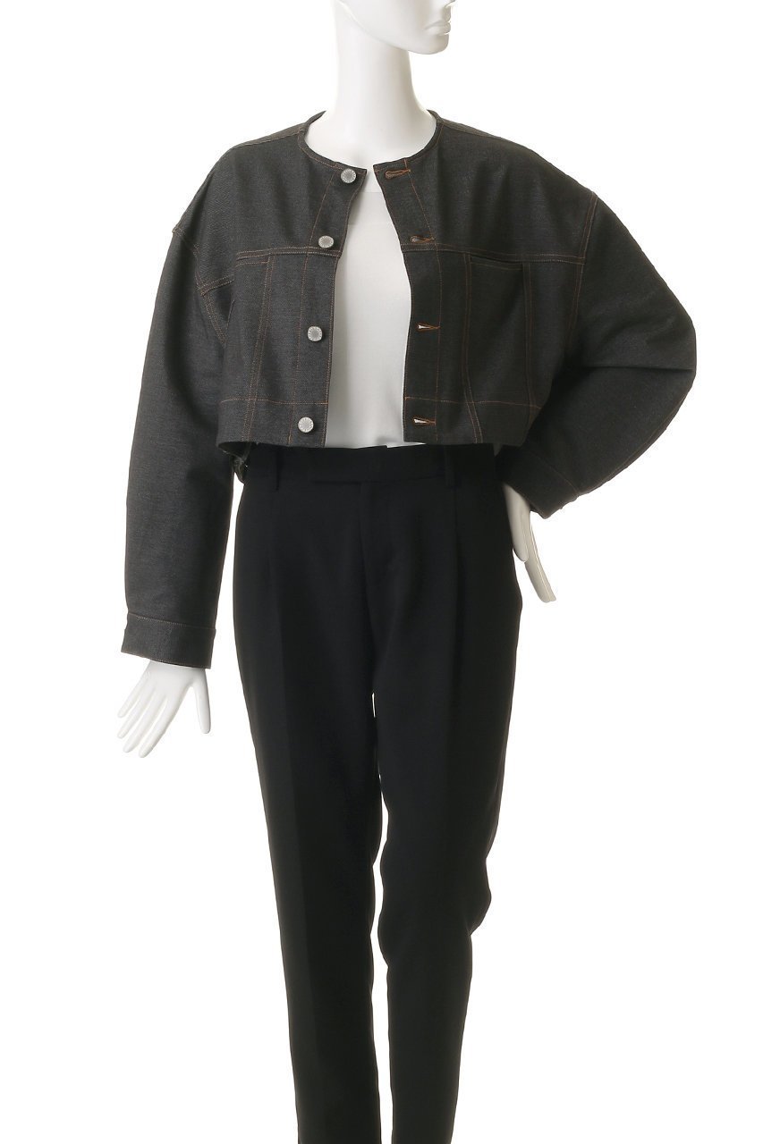 【コグ ザビッグスモーク/COGTHEBIGSMOKE】の16 NIKKI COLLARLESS JACKET 人気、トレンドファッション・服の通販 founy(ファニー) 　ファッション　Fashion　レディースファッション　Fashion for Women　アウター　Coat / Outerwear Collection　レディースジャケット・軽アウター　Jackets　ジャケット　Jacket, Outerwear　ツイスト　Tweed, Tweed Fabric　デニム　Denim, Jeans Material　フェミニン　Feminine, Girly　定番　Standard, Basic Item　other-7|ID: prp329100004888976 ipo3291000000036519004