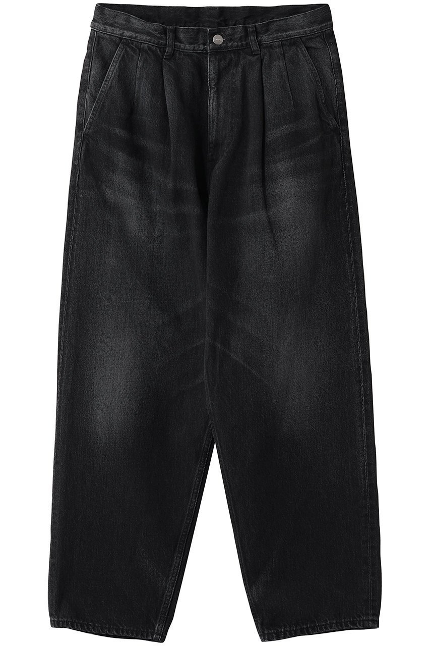 【グラフペーパー/Graphpaper】の【UNISEX】Selvage Denim Two Tuck Tapered Pants インテリア・キッズ・メンズ・レディースファッション・服の通販 founy(ファニー) 　ファッション　Fashion　レディースファッション　Fashion for Women　パンツ　Pants & Trousers　デニムパンツ・ジーンズ・美脚デニム　Denim Jeans & Pants　ユニセックス　Unisex, Genderless　ストレート　Straight, Straight Cut　デニム　Denim, Jeans Material　定番　Standard, Basic Item　BLACK_DARK FADE|ID: prp329100004888996 ipo3291000000036519574