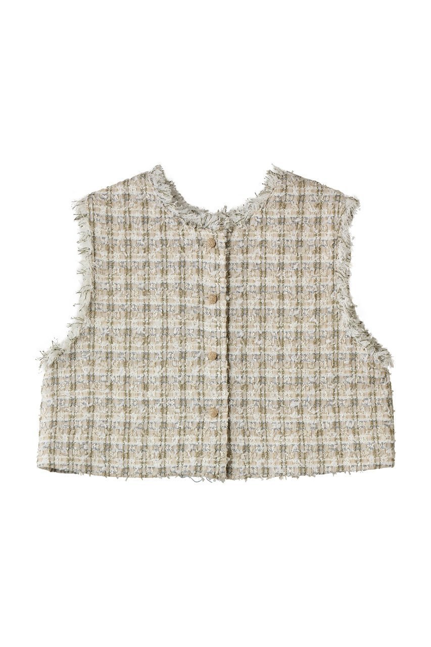 【ランバン オン ブルー/LANVIN en Bleu】のリボンヤーンツイードショートベスト インテリア・キッズ・メンズ・レディースファッション・服の通販 founy(ファニー) 　ファッション　Fashion　レディースファッション　Fashion for Women　アウター　Coat / Outerwear Collection　レディースジャケット・軽アウター　Jackets　クラシカル　Classical, Vintage-Inspired　コンパクト　Compact, Small Size　ショート　Short, Short Length　ジャケット　Jacket, Outerwear　ツイード　Twill, Twill Weave　バランス　Balance, Style Balance　フォーマル　Formal, Dressy　ベスト　Vest, Waistcoat　オフ|ID: prp329100004888999 ipo3291000000036519605