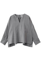 【エブール/ebure】のドライトロピカル キーネックプルオーバーブラウス 人気、トレンドファッション・服の通販 founy(ファニー) ファッション Fashion レディースファッション Fashion for Women トップス・カットソー Cut & Sew Tops シャツ・ブラウス・オフィスカジュアル Elegant Blouses & Button-Ups カジュアルプルオーバー・ニットトップス Pullovers & Knit Tops / Casual Pullovers サマー Summer, Summer Style スリット Slit, Slit Detail スリーブ Sleeve, Long Sleeve / Short Sleeve フォルム Silhouette, Form ロング Long, Long-Length thumbnail グレー|ID: prp329100004889005 ipo3291000000036519806