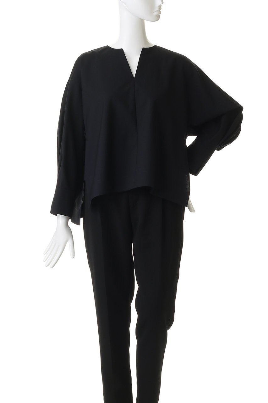 【エブール/ebure】のドライトロピカル キーネックプルオーバーブラウス 人気、トレンドファッション・服の通販 founy(ファニー) 　ファッション　Fashion　レディースファッション　Fashion for Women　トップス・カットソー　Cut & Sew Tops　シャツ・ブラウス・オフィスカジュアル　Elegant Blouses & Button-Ups　カジュアルプルオーバー・ニットトップス　Pullovers & Knit Tops / Casual Pullovers　サマー　Summer, Summer Style　スリット　Slit, Slit Detail　スリーブ　Sleeve, Long Sleeve / Short Sleeve　フォルム　Silhouette, Form　ロング　Long, Long-Length　other-2|ID: prp329100004889005 ipo3291000000036519807