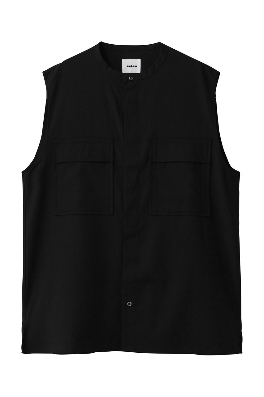 【コロン/:colon / MEN】の【MEN】Wool Calmskin ベスト インテリア・キッズ・メンズ・レディースファッション・服の通販 founy(ファニー) 　ファッション　Fashion　メンズファッション　Fashion for Men　なめらか　Smooth, Silky Texture　ジャケット　Jacket, Outerwear　スタンド　Stand Collar, Upright Stand　ベスト　Vest, Waistcoat　ポケット　Pocket, Pocket Detail　エレガント 上品　Elegant　Black|ID: prp329100004889006 ipo3291000000036519830