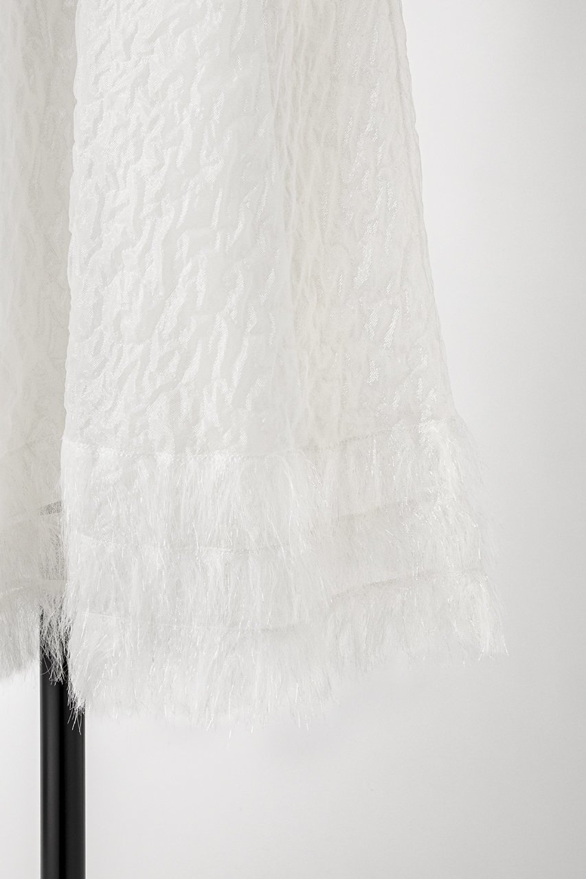 【オーヴィル/EAUVIRE】のシマーフレアスカート 人気、トレンドファッション・服の通販 founy(ファニー) 　ファッション　Fashion　レディースファッション　Fashion for Women　スカート　Skirts　Aライン・フレアスカート　A-Line & Flared Skirts　ロングスカート　Long Skirts / Maxi & Midi Skirts　イタリア　Italy　オーガンジー　Organza Fabric　ギャザー　Gathered, Ruffled　シルク　Silk, 100% Silk　ジャカード／ジャガード　Jacquard, Woven Pattern　フリンジ　Fringe, Tassel　フレア　Flare, Flared　ヘムライン　Hemline, Bottom Cut　リラックス　Relax, Relaxed Fit　ロング　Long, Long-Length　other-4|ID: prp329100004889007 ipo3291000000036519897