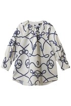 【エムフィル/M Fil】のローププリント クルーネックギャザーブラウス 人気、トレンドファッション・服の通販 founy(ファニー) ファッション Fashion レディースファッション Fashion for Women トップス・カットソー Cut & Sew Tops シャツ・ブラウス・オフィスカジュアル Elegant Blouses & Button-Ups カフス Cuff Design ギャザー Gathered, Ruffled スリーブ Sleeve, Long Sleeve / Short Sleeve プリント Print, Printed Pattern ランダム Random, Irregular ロング Long, Long-Length thumbnail オフホワイト|ID: prp329100004889011 ipo3291000000036519926