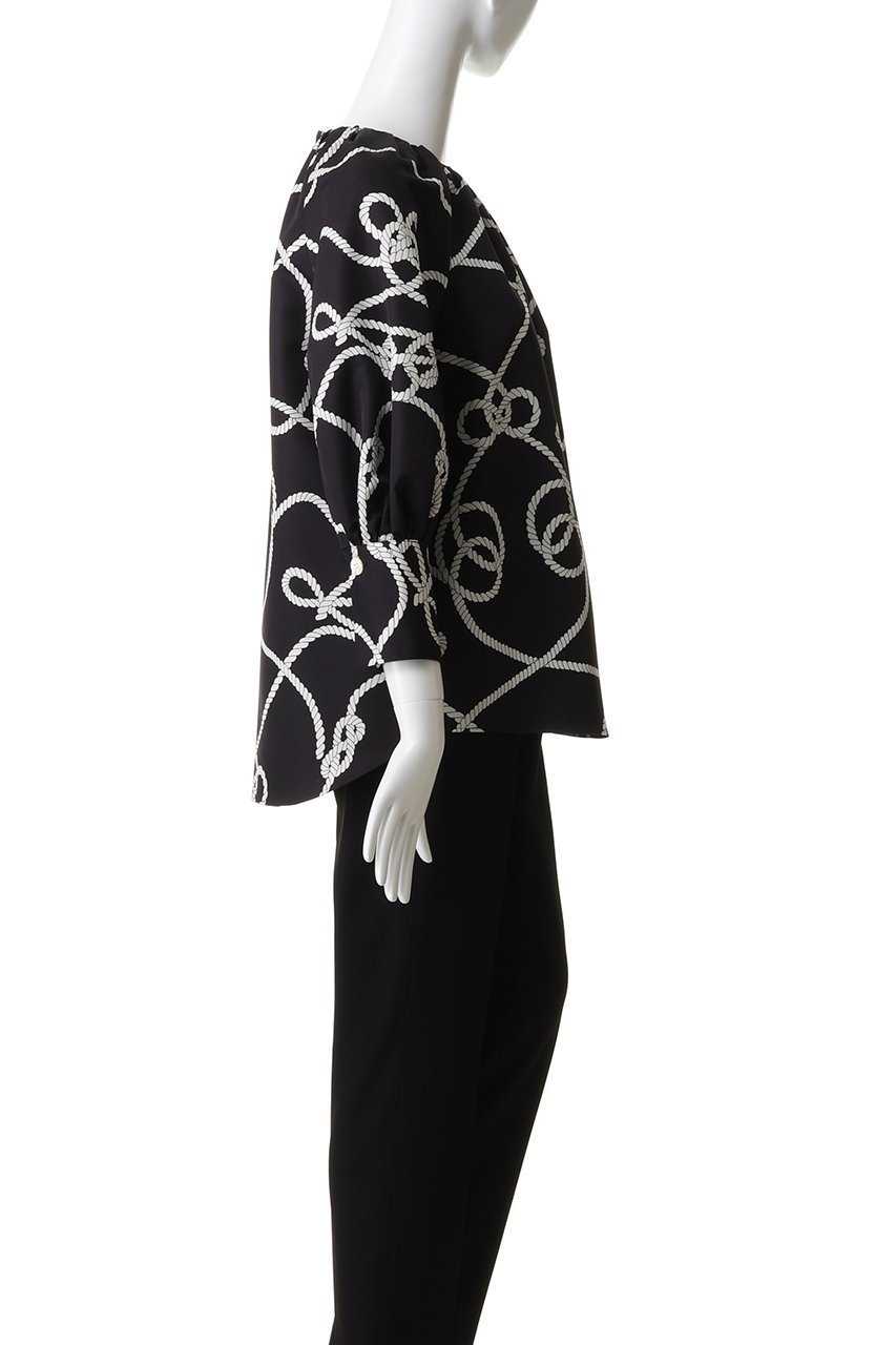 【エムフィル/M Fil】のローププリント クルーネックギャザーブラウス 人気、トレンドファッション・服の通販 founy(ファニー) 　ファッション　Fashion　レディースファッション　Fashion for Women　トップス・カットソー　Cut & Sew Tops　シャツ・ブラウス・オフィスカジュアル　Elegant Blouses & Button-Ups　カフス　Cuff Design　ギャザー　Gathered, Ruffled　スリーブ　Sleeve, Long Sleeve / Short Sleeve　プリント　Print, Printed Pattern　ランダム　Random, Irregular　ロング　Long, Long-Length　other-3|ID: prp329100004889011 ipo3291000000036519929