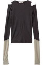 【エリオポール/heliopole】の【muller of yoshiokubo】DIAGONAL L/SLEEVE トップ 人気、トレンドファッション・服の通販 founy(ファニー) ファッション Fashion レディースファッション Fashion for Women トップス・カットソー Cut & Sew Tops シャツ・ブラウス・オフィスカジュアル Elegant Blouses & Button-Ups ロングTシャツ・Tシャツ Longline T-Shirts & Tees カットソー・ベーシックTシャツ Cut-and-Sewn Tops / Stretch Tees & Basics アシンメトリー Asymmetrical Style カッティング Cutting Detail カットソー Cut and Sewn Top シアー Sheer, See-Through ジャケット Jacket, Outerwear スリーブ Sleeve, Long Sleeve / Short Sleeve チュール Tulip, Tulip Motif ドッキング Docking, Mixed Material フィット Fit, Slim Fit ロング Long, Long-Length 長袖 Long Sleeve, Full Sleeve thumbnail グレー|ID: prp329100004889017 ipo3291000000036519986