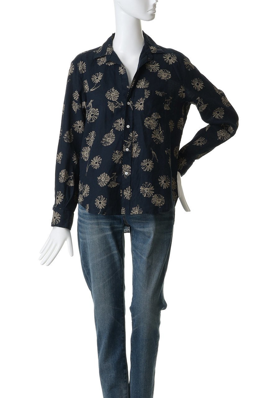 【フランク&アイリーン/Frank&Eileen】のEILEEN イタリアンリネン ブラックフラワー シャツ 人気、トレンドファッション・服の通販 founy(ファニー) 　ファッション　Fashion　レディースファッション　Fashion for Women　トップス・カットソー　Cut & Sew Tops　シャツ・ブラウス・オフィスカジュアル　Elegant Blouses & Button-Ups　スリーブ　Sleeve, Long Sleeve / Short Sleeve　フィット　Fit, Slim Fit　フラワー　Flower, Floral　リネン　Linen, Linen Fabric　ロング　Long, Long-Length　エレガント 上品　Elegant　定番　Standard, Basic Item　新作・新入荷　New Arrivals / New In　other-2|ID: prp329100004889028 ipo3291000000036520388