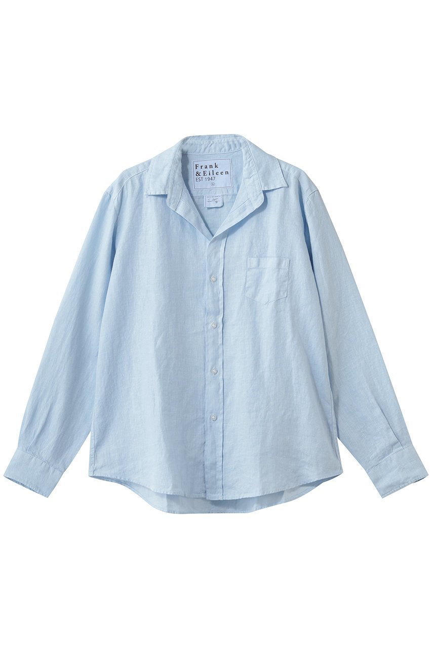 【フランク&アイリーン/Frank&Eileen】のEILEEN ウォッシュドリネン シャツ インテリア・キッズ・メンズ・レディースファッション・服の通販 founy(ファニー) 　ファッション　Fashion　レディースファッション　Fashion for Women　トップス・カットソー　Cut & Sew Tops　シャツ・ブラウス・オフィスカジュアル　Elegant Blouses & Button-Ups　スリーブ　Sleeve, Long Sleeve / Short Sleeve　リゾート　Resort, Vacation Style　リネン　Linen, Linen Fabric　ロング　Long, Long-Length　定番　Standard, Basic Item　新作・新入荷　New Arrivals / New In　ライトブルー|ID: prp329100004889029 ipo3291000000036520398