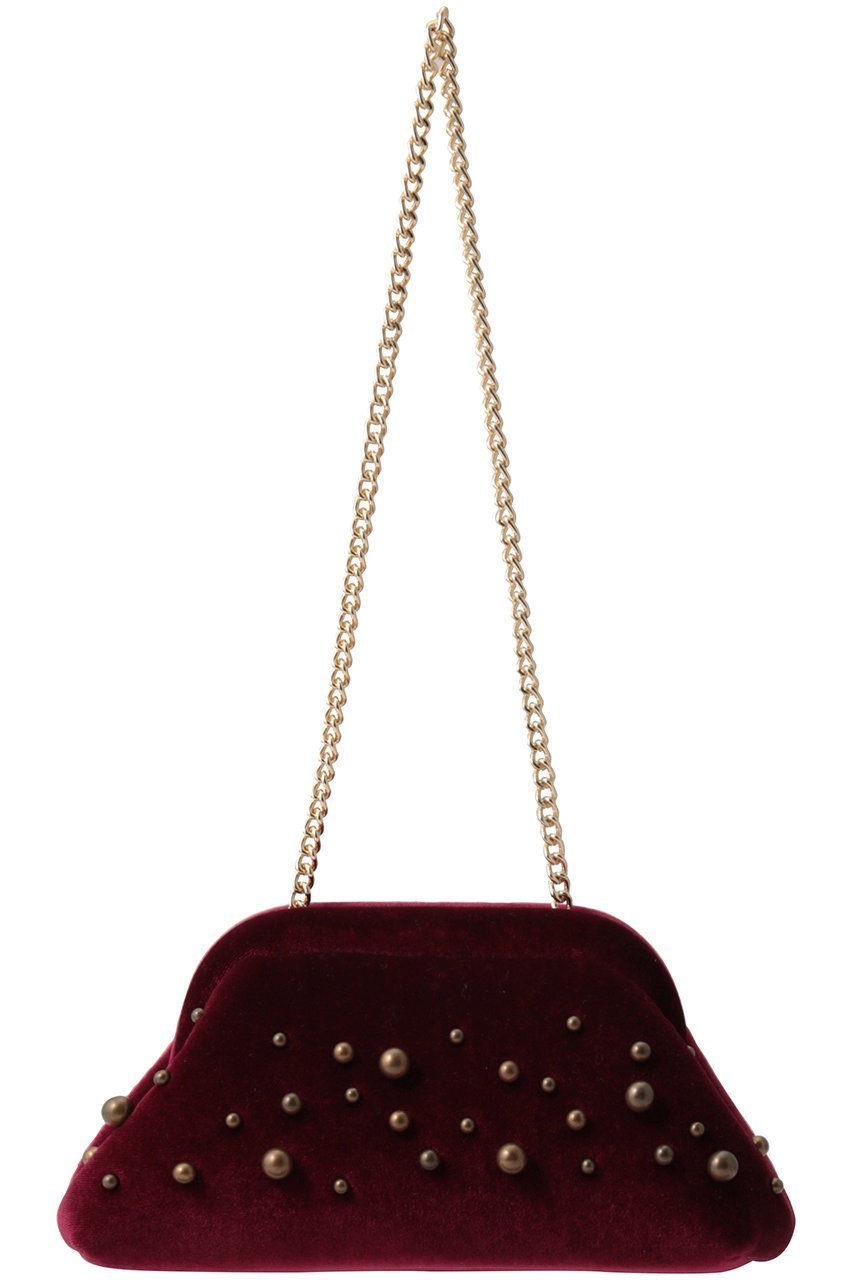 【アルアバイル/allureville】の【caterina bertini 】STUDS VELVET クラッチバッグ インテリア・キッズ・メンズ・レディースファッション・服の通販 founy(ファニー) 　ファッション　Fashion　レディースファッション　Fashion for Women　バッグ　Bags　おすすめ　Recommended / Our Picks　アンティーク　Antique-Inspired　イタリア　Italy　クラッチ　Clutch, Clutch Bag　チェーン　Chain, Chain Strap　ハンド　Hand, Handmade　パーティ　Party, Party Style　ベルベット　Velvet, Velvety　人気　Popular, Best Seller　新作・新入荷　New Arrivals / New In　ボルドー|ID: prp329100004889116 ipo3291000000036525624