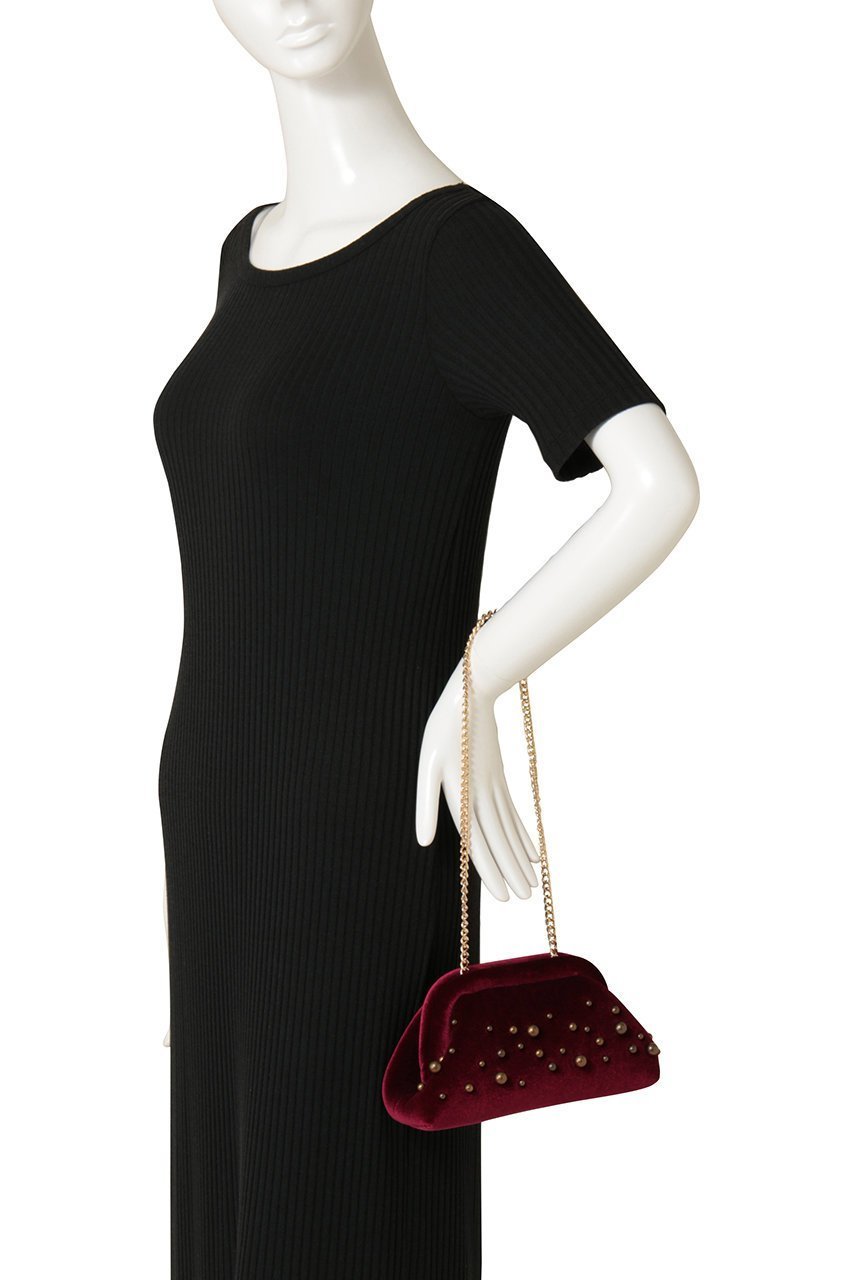【アルアバイル/allureville】の【caterina bertini 】STUDS VELVET クラッチバッグ 人気、トレンドファッション・服の通販 founy(ファニー) 　ファッション　Fashion　レディースファッション　Fashion for Women　バッグ　Bags　おすすめ　Recommended / Our Picks　アンティーク　Antique-Inspired　イタリア　Italy　クラッチ　Clutch, Clutch Bag　チェーン　Chain, Chain Strap　ハンド　Hand, Handmade　パーティ　Party, Party Style　ベルベット　Velvet, Velvety　人気　Popular, Best Seller　新作・新入荷　New Arrivals / New In　other-6|ID: prp329100004889116 ipo3291000000036525634