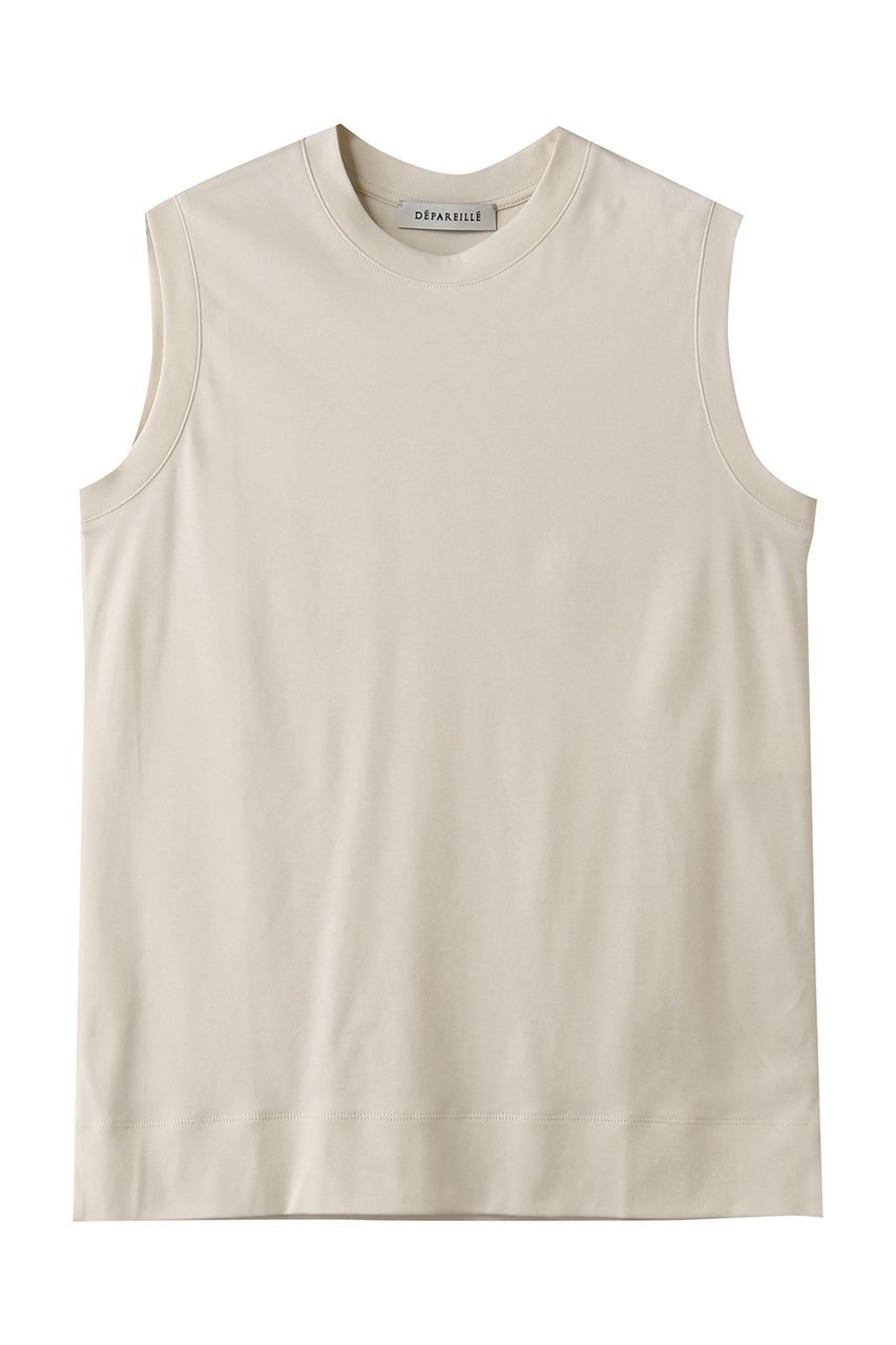【デパリエ/DEPAREILLE】のスムースノースリーブTシャツ インテリア・キッズ・メンズ・レディースファッション・服の通販 founy(ファニー) 　ファッション　Fashion　レディースファッション　Fashion for Women　トップス・カットソー　Cut & Sew Tops　キャミソール&ノースリーブ　Camisoles & Sleeveless Tops　シャツ・ブラウス・オフィスカジュアル　Elegant Blouses & Button-Ups　ロングTシャツ・Tシャツ　Longline T-Shirts & Tees　カットソー・ベーシックTシャツ　Cut-and-Sewn Tops / Stretch Tees & Basics　なめらか　Smooth, Silky Texture　インナー　Innerwear　キャミソール　Camisole, Spaghetti Strap Top　シンプル　Simple, Minimal　ジャケット　Jacket, Outerwear　タンク　Tank Top, Sleeveless Top　ノースリーブ　Sleeveless, No-Sleeve　エレガント 上品　Elegant　新作・新入荷　New Arrivals / New In　ベージュ|ID: prp329100004889130 ipo3291000000036525736