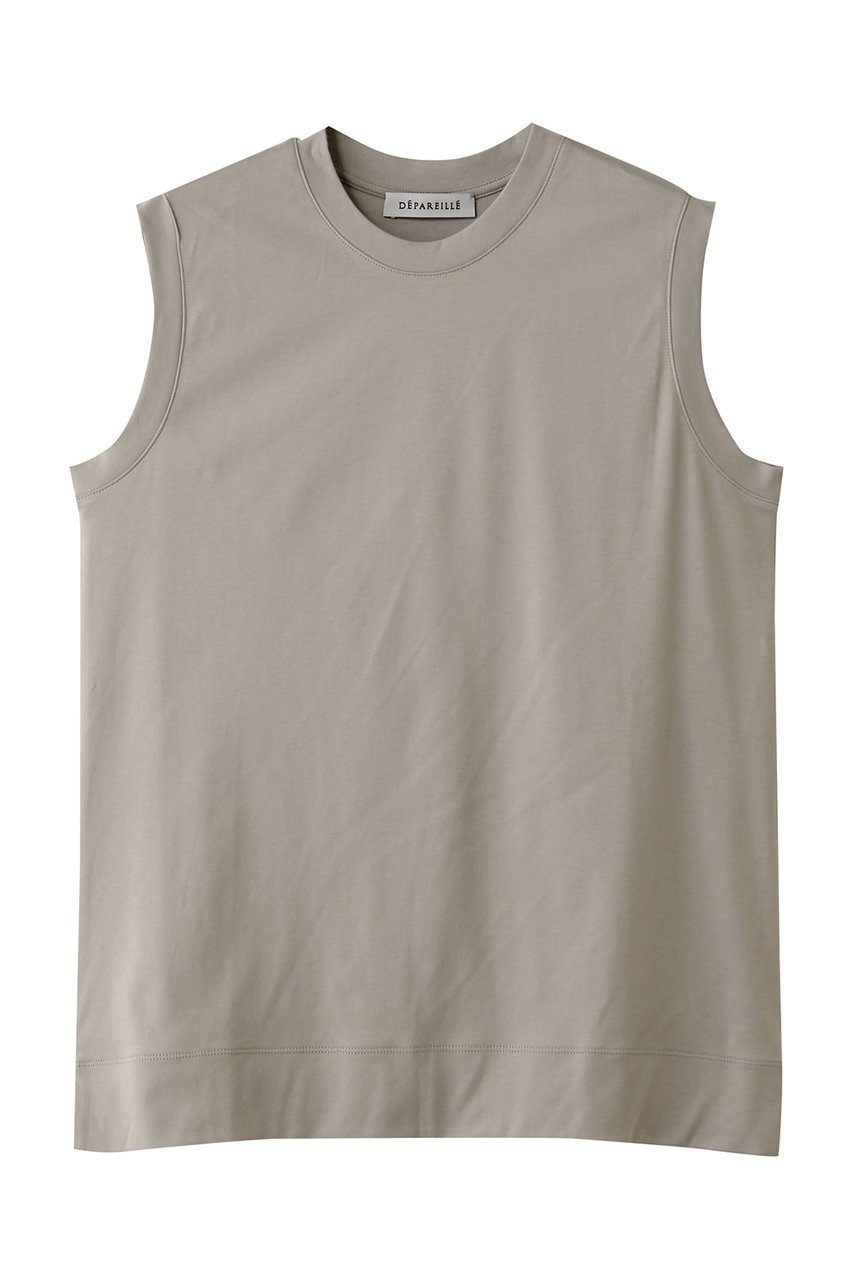 【デパリエ/DEPAREILLE】のスムースノースリーブTシャツ インテリア・キッズ・メンズ・レディースファッション・服の通販 founy(ファニー) 　ファッション　Fashion　レディースファッション　Fashion for Women　トップス・カットソー　Cut & Sew Tops　キャミソール&ノースリーブ　Camisoles & Sleeveless Tops　シャツ・ブラウス・オフィスカジュアル　Elegant Blouses & Button-Ups　ロングTシャツ・Tシャツ　Longline T-Shirts & Tees　カットソー・ベーシックTシャツ　Cut-and-Sewn Tops / Stretch Tees & Basics　なめらか　Smooth, Silky Texture　インナー　Innerwear　キャミソール　Camisole, Spaghetti Strap Top　シンプル　Simple, Minimal　ジャケット　Jacket, Outerwear　タンク　Tank Top, Sleeveless Top　ノースリーブ　Sleeveless, No-Sleeve　エレガント 上品　Elegant　新作・新入荷　New Arrivals / New In　グレージュ|ID: prp329100004889130 ipo3291000000036525737