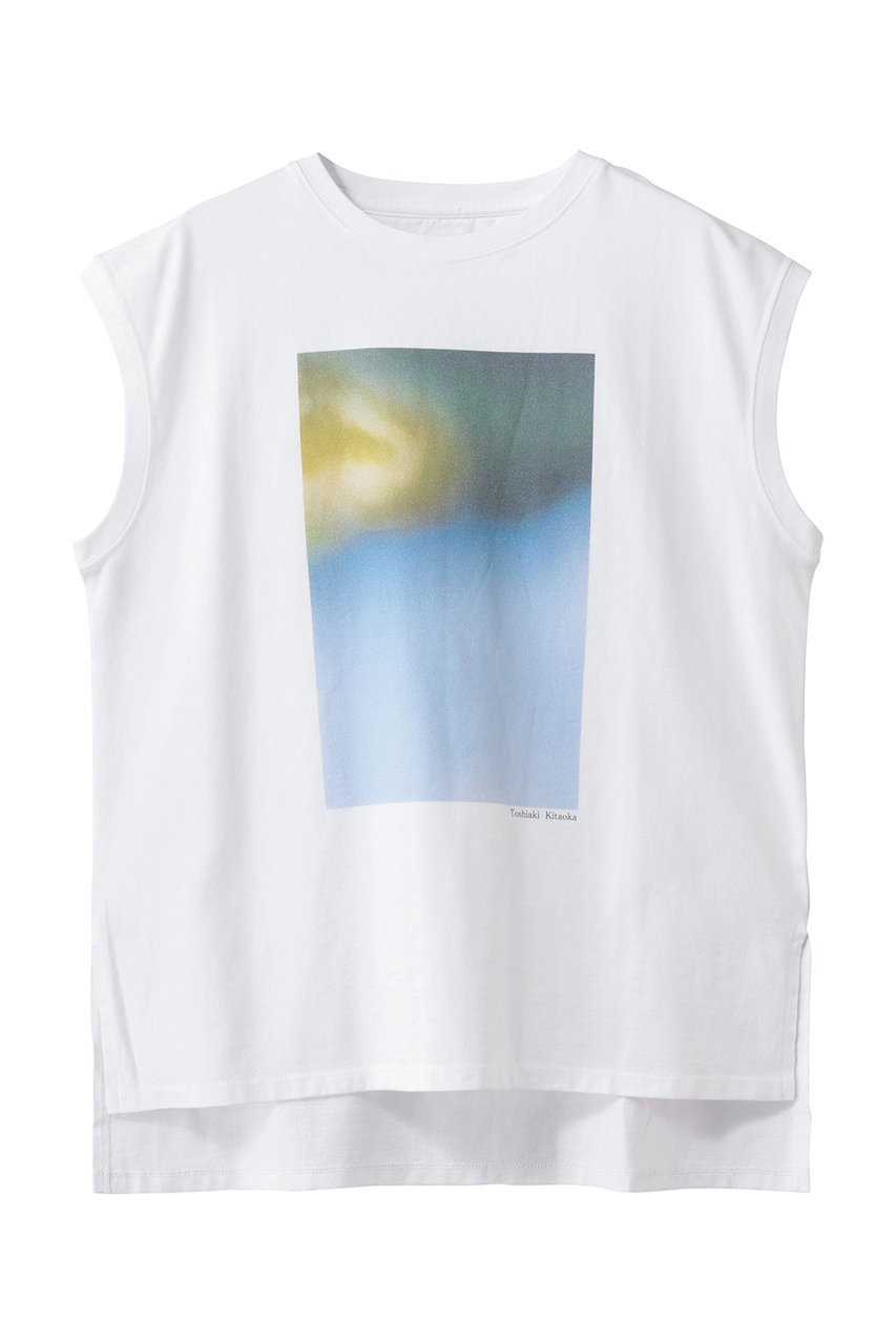 【スリー ドッツ/three dots】のグラフィックT タンクトップ インテリア・キッズ・メンズ・レディースファッション・服の通販 founy(ファニー) 　ファッション　Fashion　レディースファッション　Fashion for Women　トップス・カットソー　Cut & Sew Tops　キャミソール&ノースリーブ　Camisoles & Sleeveless Tops　シャツ・ブラウス・オフィスカジュアル　Elegant Blouses & Button-Ups　ロングTシャツ・Tシャツ　Longline T-Shirts & Tees　カットソー・ベーシックTシャツ　Cut-and-Sewn Tops / Stretch Tees & Basics　キャミソール　Camisole, Spaghetti Strap Top　グラフィック　Graphic, Graphic Design　シンプル　Simple, Minimal　スリット　Slit, Slit Detail　タンク　Tank Top, Sleeveless Top　フロント　Front, Front Design　プリント　Print, Printed Pattern　ボトム　Bottoms, Lower Wear　新作・新入荷　New Arrivals / New In　NAVY MULTI|ID: prp329100004889133 ipo3291000000036525776