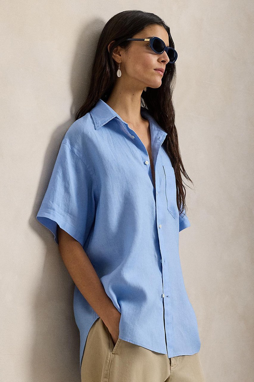 【ラルフローレン/RALPH LAUREN】の【POLO RALPH LAUREN】オーバーサイズ フィット リネン ショートスリーブ シャツ 人気、トレンドファッション・服の通販 founy(ファニー) 　ファッション　Fashion　レディースファッション　Fashion for Women　トップス・カットソー　Cut & Sew Tops　シャツ・ブラウス・オフィスカジュアル　Elegant Blouses & Button-Ups　ショルダー　Shoulder, Shoulder Strap　ショート　Short, Short Length　スリーブ　Sleeve, Long Sleeve / Short Sleeve　ドロップ　Drop Shoulder, Dropped Style　パッチ　Patch, Appliqué　フィット　Fit, Slim Fit　フォルム　Silhouette, Form　ポケット　Pocket, Pocket Detail　リネン　Linen, Linen Fabric　リラックス　Relax, Relaxed Fit　半袖　Short Sleeve, Half Sleeve　夏　Summer　新作・新入荷　New Arrivals / New In　other-5|ID: prp329100004889152 ipo3291000000036526083