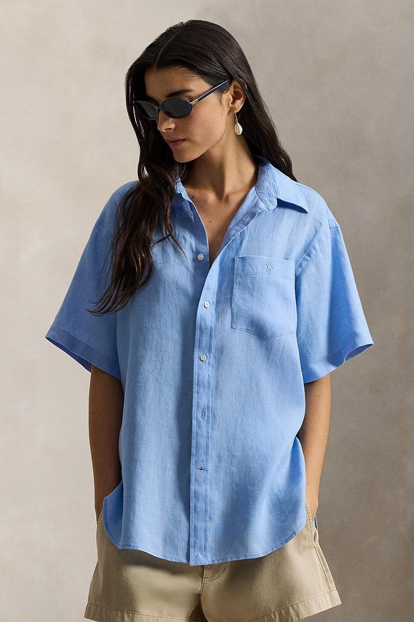 【ラルフローレン/RALPH LAUREN】の【POLO RALPH LAUREN】オーバーサイズ フィット リネン ショートスリーブ シャツ 人気、トレンドファッション・服の通販 founy(ファニー) 　ファッション　Fashion　レディースファッション　Fashion for Women　トップス・カットソー　Cut & Sew Tops　シャツ・ブラウス・オフィスカジュアル　Elegant Blouses & Button-Ups　ショルダー　Shoulder, Shoulder Strap　ショート　Short, Short Length　スリーブ　Sleeve, Long Sleeve / Short Sleeve　ドロップ　Drop Shoulder, Dropped Style　パッチ　Patch, Appliqué　フィット　Fit, Slim Fit　フォルム　Silhouette, Form　ポケット　Pocket, Pocket Detail　リネン　Linen, Linen Fabric　リラックス　Relax, Relaxed Fit　半袖　Short Sleeve, Half Sleeve　夏　Summer　新作・新入荷　New Arrivals / New In　other-6|ID: prp329100004889152 ipo3291000000036526084