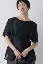 【ウィムガゼット/Whim Gazette】のオーガンジーペプラムブラウス 人気、トレンドファッション・服の通販 founy(ファニー) ファッション Fashion レディースファッション Fashion for Women トップス・カットソー Cut & Sew Tops シャツ・ブラウス・オフィスカジュアル Elegant Blouses & Button-Ups エレガント 上品 Elegant オーガンジー Organza Fabric ショート Short, Short Length シルク Silk, 100% Silk スリーブ Sleeve, Long Sleeve / Short Sleeve フォルム Silhouette, Form ペプラム Peplum, Flared Hem 新作・新入荷 New Arrivals / New In thumbnail ブラック|ID: prp329100004889156 ipo3291000000036526101