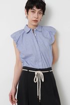 【ウィムガゼット/Whim Gazette】の【THE PAUSE】袖ギャザーノースリーブシャツ 人気、トレンドファッション・服の通販 founy(ファニー) ファッション Fashion レディースファッション Fashion for Women トップス・カットソー Cut & Sew Tops キャミソール&ノースリーブ Camisoles & Sleeveless Tops シャツ・ブラウス・オフィスカジュアル Elegant Blouses & Button-Ups ギャザー Gathered, Ruffled シンプル Simple, Minimal ストライプ Stripe, Striped Pattern ノースリーブ Sleeveless, No-Sleeve バランス Balance, Style Balance レギュラー Regular, Standard Fit 新作・新入荷 New Arrivals / New In 無地 Plain, Solid Color thumbnail ブルー|ID: prp329100004889158 ipo3291000000036526117