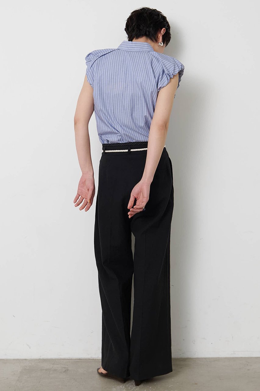 【ウィムガゼット/Whim Gazette】の【THE PAUSE】袖ギャザーノースリーブシャツ 人気、トレンドファッション・服の通販 founy(ファニー) 　ファッション　Fashion　レディースファッション　Fashion for Women　トップス・カットソー　Cut & Sew Tops　キャミソール&ノースリーブ　Camisoles & Sleeveless Tops　シャツ・ブラウス・オフィスカジュアル　Elegant Blouses & Button-Ups　ギャザー　Gathered, Ruffled　シンプル　Simple, Minimal　ストライプ　Stripe, Striped Pattern　ノースリーブ　Sleeveless, No-Sleeve　バランス　Balance, Style Balance　レギュラー　Regular, Standard Fit　新作・新入荷　New Arrivals / New In　無地　Plain, Solid Color　other-4|ID: prp329100004889158 ipo3291000000036526124