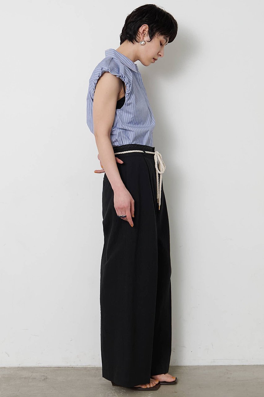 【ウィムガゼット/Whim Gazette】の【THE PAUSE】袖ギャザーノースリーブシャツ 人気、トレンドファッション・服の通販 founy(ファニー) 　ファッション　Fashion　レディースファッション　Fashion for Women　トップス・カットソー　Cut & Sew Tops　キャミソール&ノースリーブ　Camisoles & Sleeveless Tops　シャツ・ブラウス・オフィスカジュアル　Elegant Blouses & Button-Ups　ギャザー　Gathered, Ruffled　シンプル　Simple, Minimal　ストライプ　Stripe, Striped Pattern　ノースリーブ　Sleeveless, No-Sleeve　バランス　Balance, Style Balance　レギュラー　Regular, Standard Fit　新作・新入荷　New Arrivals / New In　無地　Plain, Solid Color　other-5|ID: prp329100004889158 ipo3291000000036526126