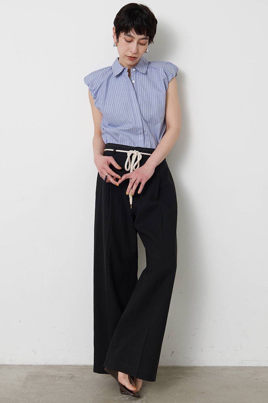 【ウィムガゼット/Whim Gazette】の【THE PAUSE】袖ギャザーノースリーブシャツ 人気、トレンドファッション・服の通販 founy(ファニー) 　ファッション　Fashion　レディースファッション　Fashion for Women　トップス・カットソー　Cut & Sew Tops　キャミソール&ノースリーブ　Camisoles & Sleeveless Tops　シャツ・ブラウス・オフィスカジュアル　Elegant Blouses & Button-Ups　ギャザー　Gathered, Ruffled　シンプル　Simple, Minimal　ストライプ　Stripe, Striped Pattern　ノースリーブ　Sleeveless, No-Sleeve　バランス　Balance, Style Balance　レギュラー　Regular, Standard Fit　新作・新入荷　New Arrivals / New In　無地　Plain, Solid Color　other-6|ID: prp329100004889158 ipo3291000000036526128