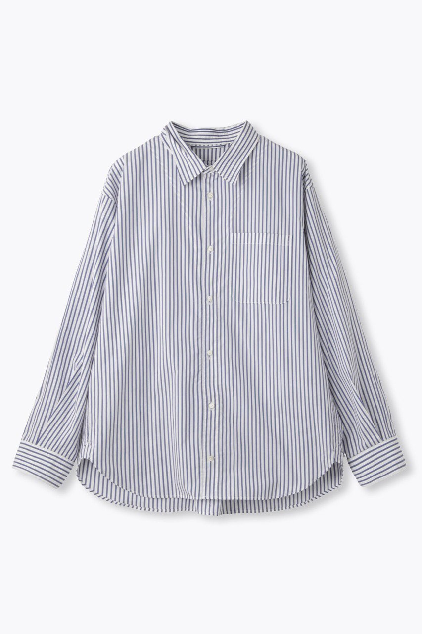 【レリル/lelill】のピマソロ スプリットワイドシャツ インテリア・キッズ・メンズ・レディースファッション・服の通販 founy(ファニー) 　ファッション　Fashion　レディースファッション　Fashion for Women　トップス・カットソー　Cut & Sew Tops　シャツ・ブラウス・オフィスカジュアル　Elegant Blouses & Button-Ups　スタイリッシュ　Stylish, Fashionable　スリーブ　Sleeve, Long Sleeve / Short Sleeve　定番　Standard, Basic Item　ファブリック　Fabric, Textile　ベーシック　Basic, Essential　羽織　Haori, Light Jacket　ロング　Long, Long-Length　再入荷　Restock / Back in Stock　ブルーストライプ|ID: prp329100004889160 ipo3291000000036526133