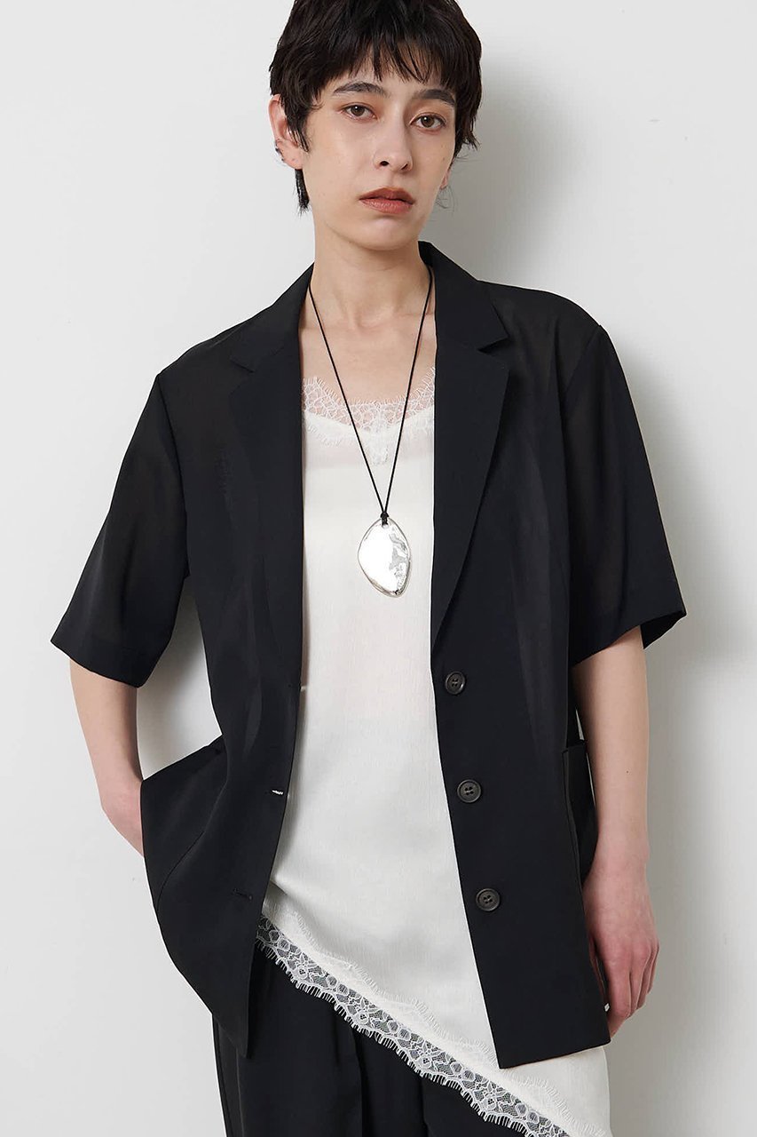 【ウィムガゼット/Whim Gazette】の【THE PAUSE】シアーハーフスリーブジャケット 人気、トレンドファッション・服の通販 founy(ファニー) 　ファッション　Fashion　レディースファッション　Fashion for Women　アウター　Coat / Outerwear Collection　レディースジャケット・軽アウター　Jackets　おすすめ　Recommended / Our Picks　シアー　Sheer, See-Through　ジャケット　Jacket, Outerwear　セットアップ　Set-Up, Coordinated Outfit　マニッシュ　Mannish, Boyish　半袖　Short Sleeve, Half Sleeve　新作・新入荷　New Arrivals / New In　 other-1|ID: prp329100004889164 ipo3291000000036526163