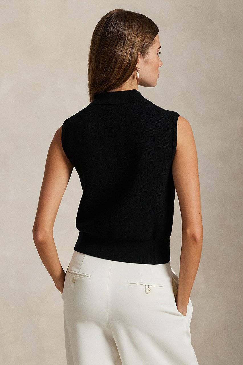 【ラルフローレン/RALPH LAUREN】の【POLO RALPH LAUREN】コットン クロップド スリーブレス ポロ セーター 人気、トレンドファッション・服の通販 founy(ファニー) 　ファッション　Fashion　レディースファッション　Fashion for Women　トップス・カットソー　Cut & Sew Tops　ニット　Knit Tops & Sweaters　カジュアルプルオーバー・ニットトップス　Pullovers & Knit Tops / Casual Pullovers　クロップド　Cropped, Short Length　シンプル　Simple, Minimal　スリーブ　Sleeve, Long Sleeve / Short Sleeve　セーター　Sweater, Knitwear　ノースリーブ　Sleeveless, No-Sleeve　バランス　Balance, Style Balance　フィット　Fit, Slim Fit　新作・新入荷　New Arrivals / New In　other-4|ID: prp329100004889170 ipo3291000000036526215