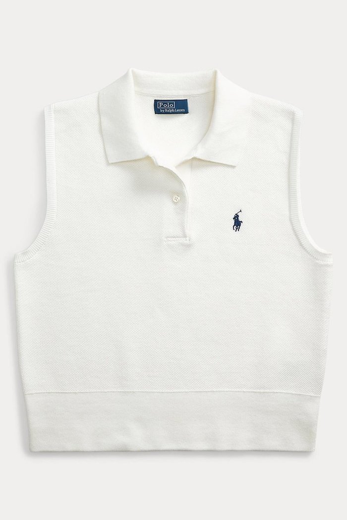 【ラルフローレン/RALPH LAUREN】の【POLO RALPH LAUREN】コットン クロップド スリーブレス ポロ セーター インテリア・キッズ・メンズ・レディースファッション・服の通販 founy(ファニー) https://founy.com/ ファッション Fashion レディースファッション Fashion for Women トップス・カットソー Cut & Sew Tops ニット Knit Tops & Sweaters カジュアルプルオーバー・ニットトップス Pullovers & Knit Tops / Casual Pullovers クロップド Cropped, Short Length シンプル Simple, Minimal スリーブ Sleeve, Long Sleeve / Short Sleeve セーター Sweater, Knitwear ノースリーブ Sleeveless, No-Sleeve バランス Balance, Style Balance フィット Fit, Slim Fit 新作・新入荷 New Arrivals / New In |ID: prp329100004889170 ipo3291000000036879544