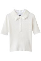 【ミュベール/MUVEIL】のレースカラー付きポロプルオーバー 人気、トレンドファッション・服の通販 founy(ファニー) ファッション Fashion レディースファッション Fashion for Women トップス・カットソー Cut & Sew Tops ニット Knit Tops & Sweaters カジュアルプルオーバー・ニットトップス Pullovers & Knit Tops / Casual Pullovers オーガンジー Organza Fabric コンパクト Compact, Small Size スポーティ Sporty, Casual Athletic レース Lace, Lace Fabric 新作・新入荷 New Arrivals / New In |ID:prp329100004889175