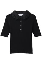 【ミュベール/MUVEIL】のレースカラー付きポロプルオーバー 人気、トレンドファッション・服の通販 founy(ファニー) ファッション Fashion レディースファッション Fashion for Women トップス・カットソー Cut & Sew Tops ニット Knit Tops & Sweaters カジュアルプルオーバー・ニットトップス Pullovers & Knit Tops / Casual Pullovers オーガンジー Organza Fabric コンパクト Compact, Small Size スポーティ Sporty, Casual Athletic レース Lace, Lace Fabric 新作・新入荷 New Arrivals / New In thumbnail ブラック|ID: prp329100004889175 ipo3291000000036526239
