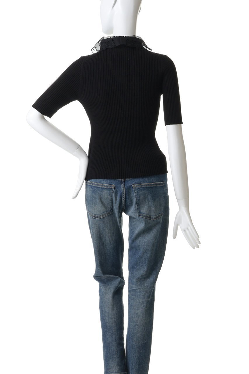 【ミュベール/MUVEIL】のレースカラー付きポロプルオーバー 人気、トレンドファッション・服の通販 founy(ファニー) 　ファッション　Fashion　レディースファッション　Fashion for Women　トップス・カットソー　Cut & Sew Tops　ニット　Knit Tops & Sweaters　カジュアルプルオーバー・ニットトップス　Pullovers & Knit Tops / Casual Pullovers　オーガンジー　Organza Fabric　コンパクト　Compact, Small Size　スポーティ　Sporty, Casual Athletic　レース　Lace, Lace Fabric　新作・新入荷　New Arrivals / New In　other-4|ID: prp329100004889175 ipo3291000000036526243