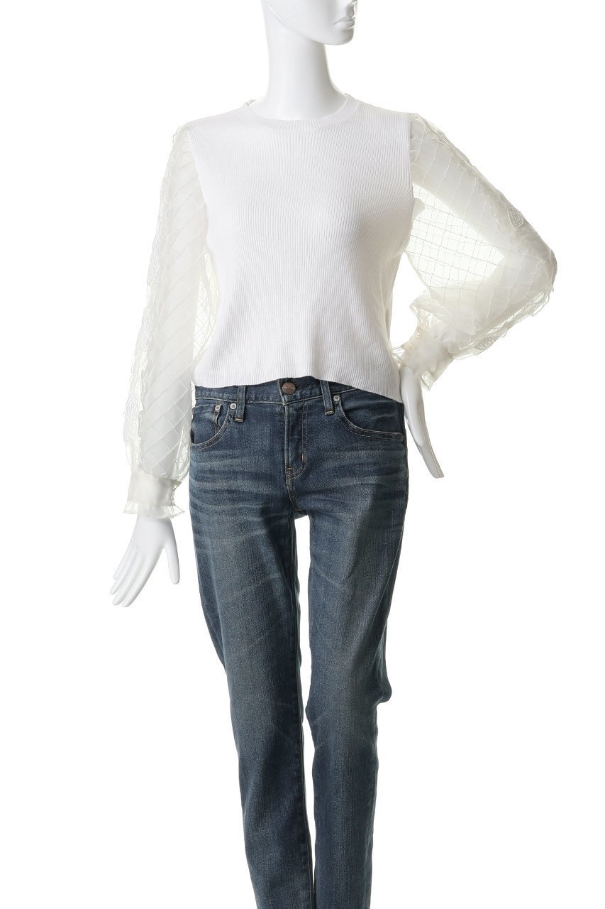 【ミュベール/MUVEIL】のシアータックスリーブニットプルオーバー 人気、トレンドファッション・服の通販 founy(ファニー) ファッション Fashion レディースファッション Fashion for Women トップス・カットソー Cut & Sew Tops ニット Knit Tops & Sweaters カジュアルプルオーバー・ニットトップス Pullovers & Knit Tops / Casual Pullovers オーガンジー Organza Fabric ギャザー Gathered, Ruffled シフォン Chiffon, Lightweight Fabric フィット Fit, Slim Fit モチーフ Motif, Design Theme レース Lace, Lace Fabric エレガント 上品 Elegant 新作・新入荷 New Arrivals / New In other-2|ID: prp329100004889177 ipo3291000000036526252