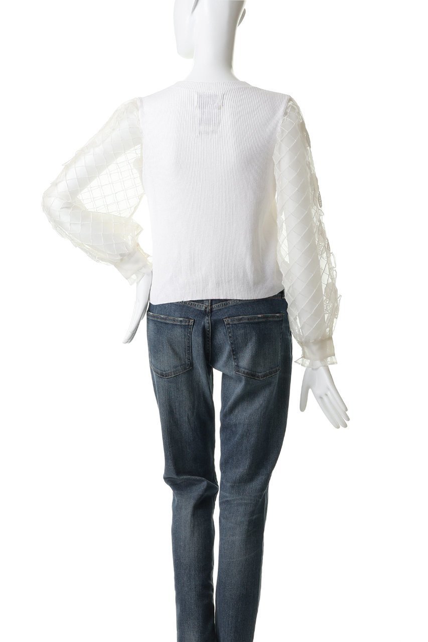 【ミュベール/MUVEIL】のシアータックスリーブニットプルオーバー 人気、トレンドファッション・服の通販 founy(ファニー) ファッション Fashion レディースファッション Fashion for Women トップス・カットソー Cut & Sew Tops ニット Knit Tops & Sweaters カジュアルプルオーバー・ニットトップス Pullovers & Knit Tops / Casual Pullovers オーガンジー Organza Fabric ギャザー Gathered, Ruffled シフォン Chiffon, Lightweight Fabric フィット Fit, Slim Fit モチーフ Motif, Design Theme レース Lace, Lace Fabric エレガント 上品 Elegant 新作・新入荷 New Arrivals / New In other-4|ID: prp329100004889177 ipo3291000000036526254