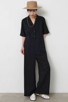 【ウィムガゼット/Whim Gazette】の【THE PAUSE】リネン混カイキンジャンプスーツ 人気、トレンドファッション・服の通販 founy(ファニー) ファッション Fashion レディースファッション Fashion for Women パンツ Pants & Trousers インナー Innerwear シンプル Simple, Minimal スーツ Suit, Formalwear バランス Balance, Style Balance リネン Linen, Linen Fabric 半袖 Short Sleeve, Half Sleeve 新作・新入荷 New Arrivals / New In thumbnail ブラック|ID: prp329100004889182 ipo3291000000036526280
