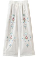 【ミュベール/MUVEIL】のフラワー刺しゅうパンツ 人気、トレンドファッション・服の通販 founy(ファニー) ファッション Fashion レディースファッション Fashion for Women パンツ Pants & Trousers ストレート Straight, Straight Cut フラワー Flower, Floral メッシュ Mesh, Net Fabric ヨーク Yoke, Yoke Design ワイド Wide, Wide Fit ワーク Workwear, Utility Style 新作・新入荷 New Arrivals / New In |ID:prp329100004889191