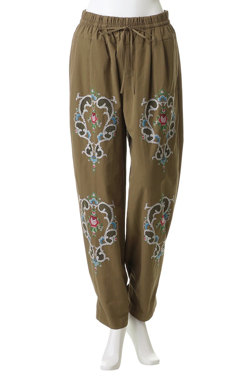 【ミュベール/MUVEIL】のフラワー刺しゅうパンツ 人気、トレンドファッション・服の通販 founy(ファニー) 　ファッション　Fashion　レディースファッション　Fashion for Women　パンツ　Pants & Trousers　ストレート　Straight, Straight Cut　フラワー　Flower, Floral　メッシュ　Mesh, Net Fabric　ヨーク　Yoke, Yoke Design　ワイド　Wide, Wide Fit　ワーク　Workwear, Utility Style　新作・新入荷　New Arrivals / New In　other-7|ID: prp329100004889191 ipo3291000000036526370