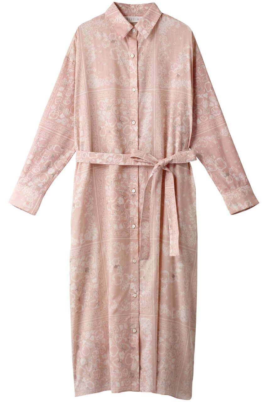 【プリスティン/PRISTINE】のバンダナプリントロングシャツワンピース インテリア・キッズ・メンズ・レディースファッション・服の通販 founy(ファニー) 　ファッション　Fashion　レディースファッション　Fashion for Women　ワンピース　Dresses　シャツワンピース / 1枚で着映えコーデ　Shirt Dresses　チュニック　Tunic Tops & Dresses　チュニック　Tunic, Long Top　春　Spring　羽織　Haori, Light Jacket　ピンク|ID: prp329100004889206 ipo3291000000036529368